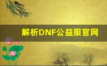 解析DNF公益服官网的优势，助你快速提升角色等级