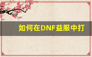 如何在DNF益服中打造最强角色