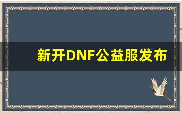 新开DNF公益服发布网的优势和特色解析