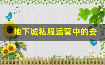 地下城私服运营中的安全防护措施