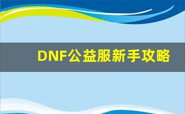 DNF公益服新手攻略：轻松上手的秘笈