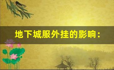 地下城服外挂的影响：游戏平衡和玩家体验