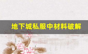地下城私服中材料破解的安全性问题