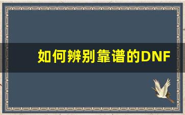 如何辨别靠谱的DNF公益服发布网