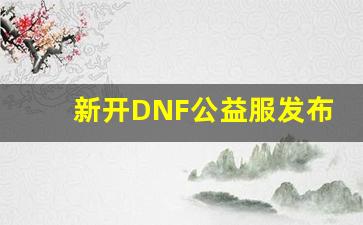 新开DNF公益服发布网，让你的游戏之旅更加精彩