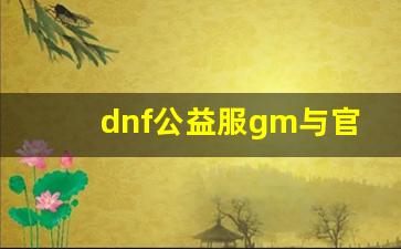 dnf公益服gm与官方服务器的区别