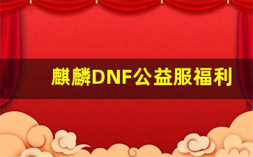 麒麟DNF公益服福利大揭秘，你错过了哪些活动？