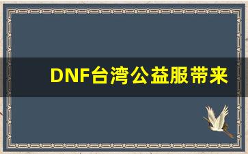 DNF台湾公益服带来的全新游戏体验